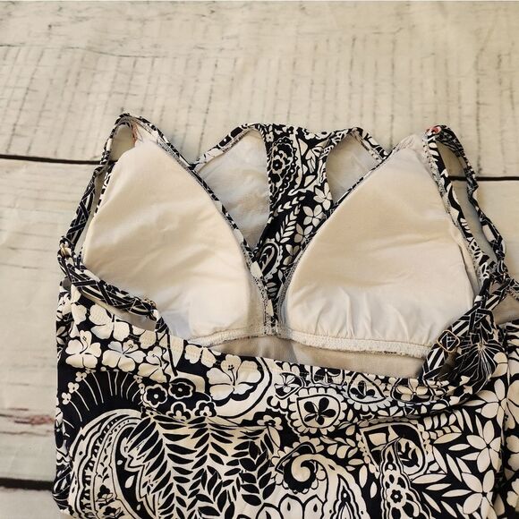 Tommy Bahama Paisley Paradise V Neck One Piece Swimsuit Size 10 - Picture 5 of 7